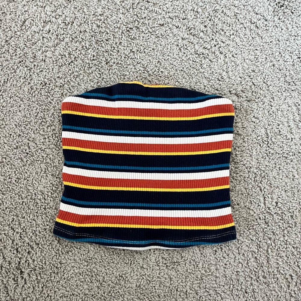 Garage Multicolor Striped Tube Top